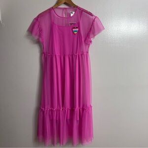 NWT Target Pride Collection 2023 Tulle Heart Rainbow Pink Dress Overlay